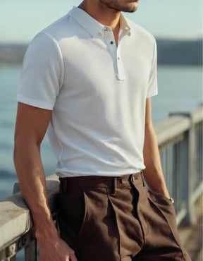 Camisa Polo Masculina Arrevier Tecnologia Anti Amassado branco