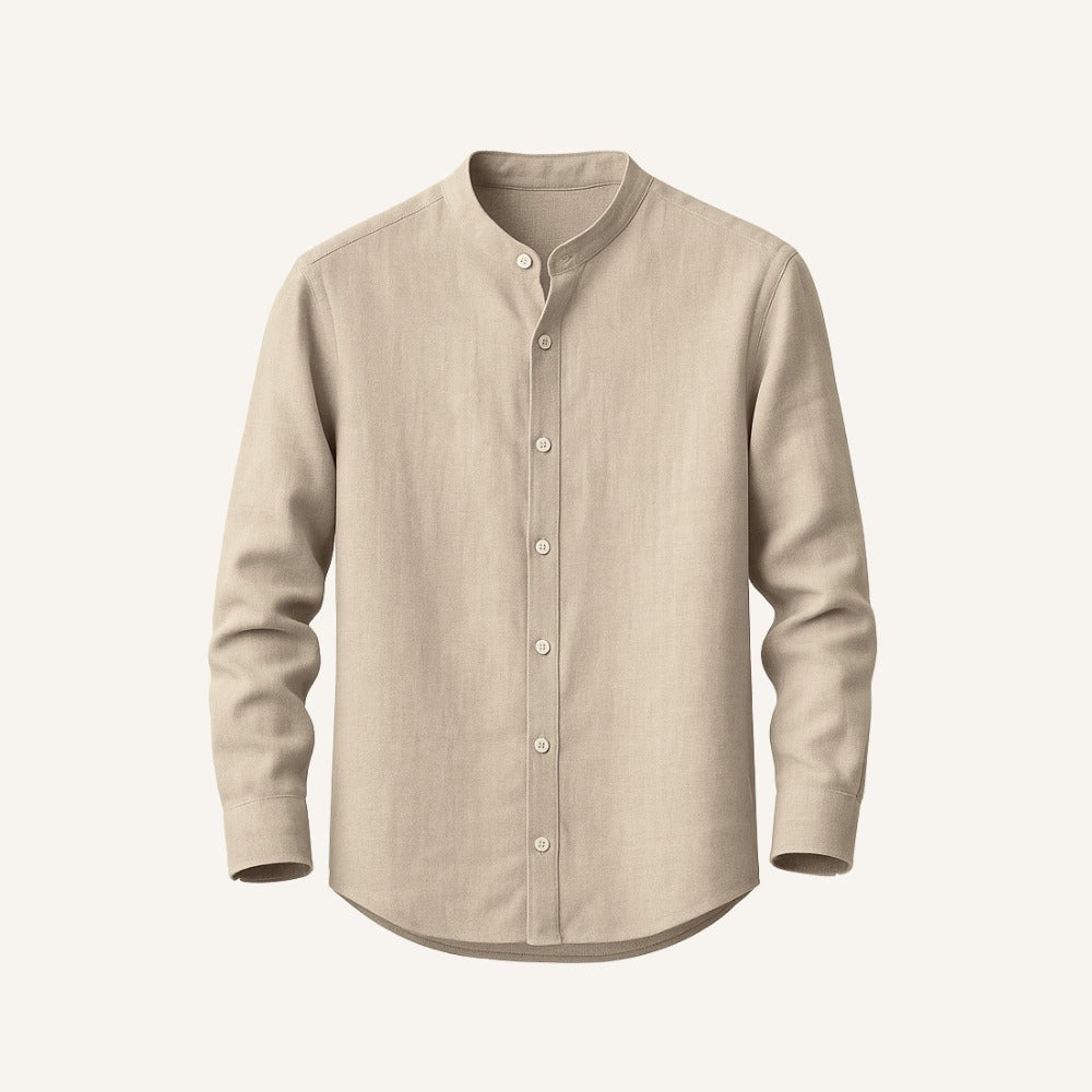 Camisa de Linho Manga Longa Varenne bege