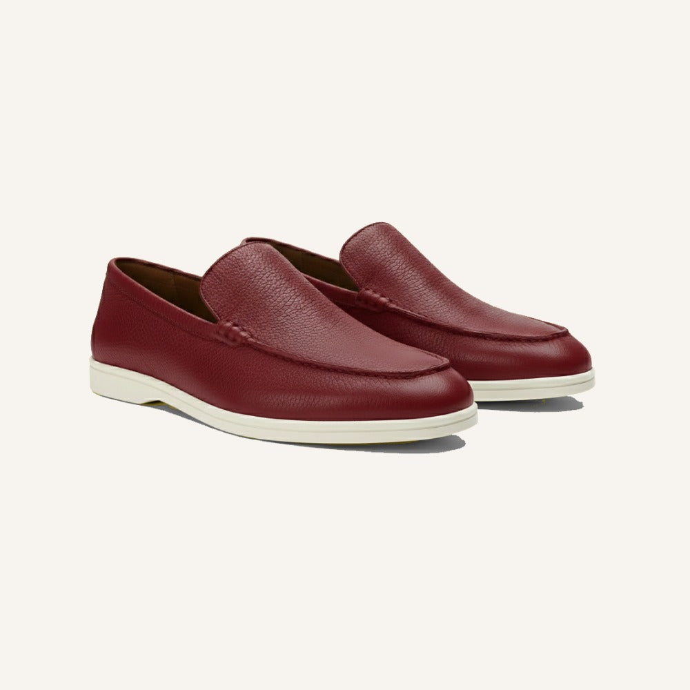 Loafer Masculino de Couro de Vaca Pelleni vermelho
