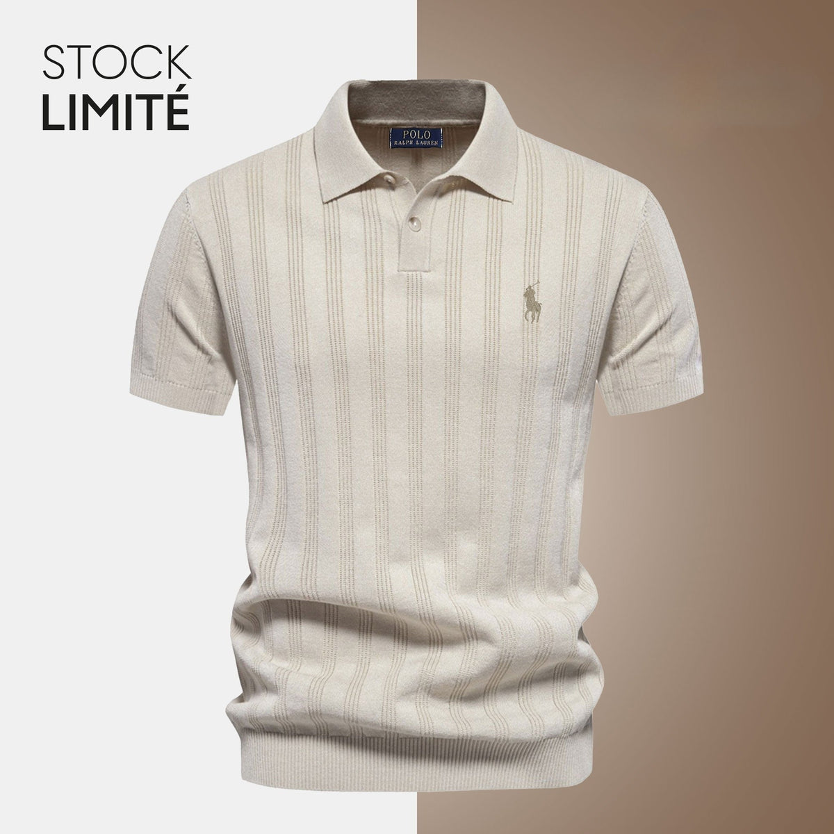 Men's Textured Knit Polo Shirt