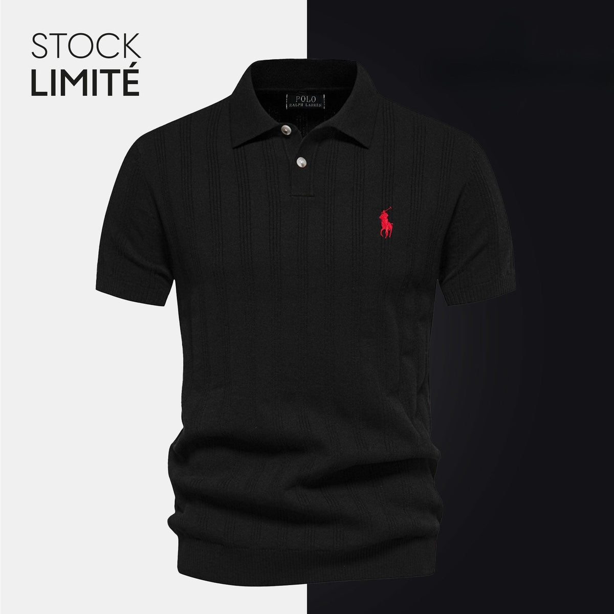 Men's Textured Knit Polo Shirt