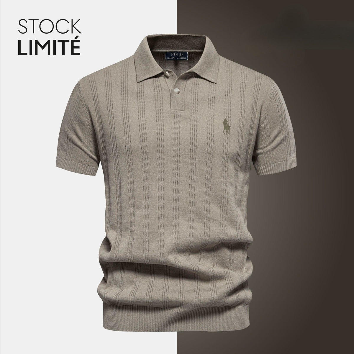 Men's Textured Knit Polo Shirt