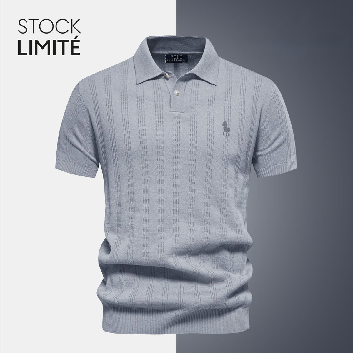 Men's Textured Knit Polo Shirt