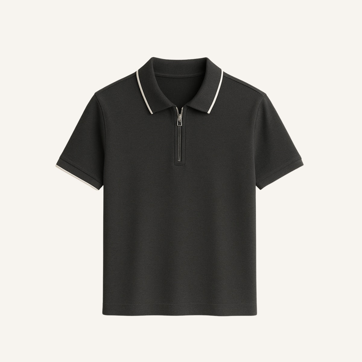 Mens Quarterzip Polo - Manttan Black