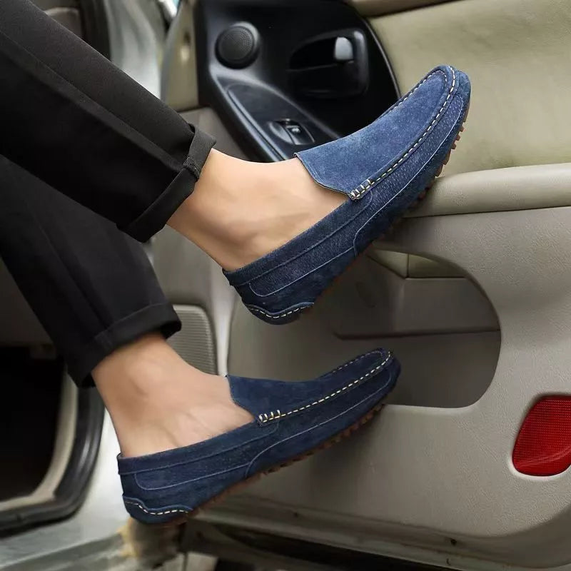 Mens Suede Loafer Moccasins – Solatte Navy Blue