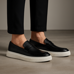 Mocassim de Couro Italiano Masculino Miliani Preto