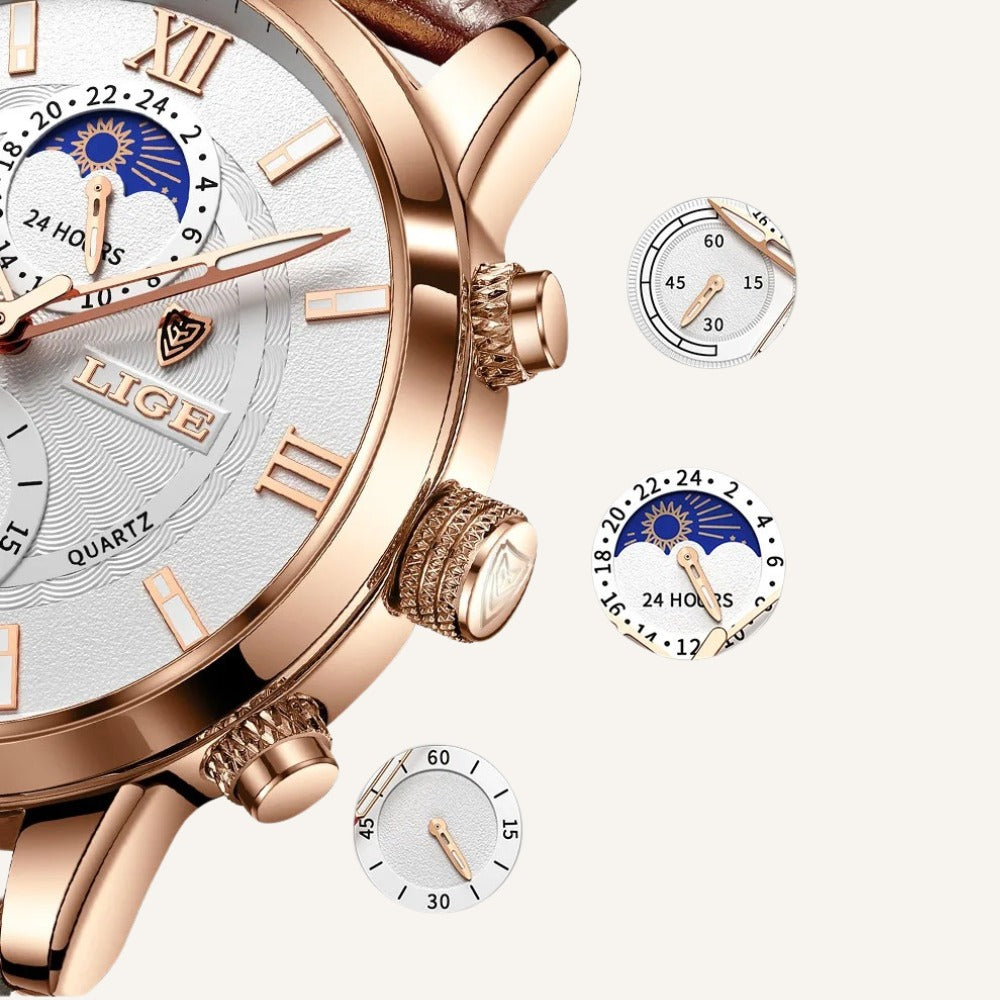 Relógio Masculino Civano DeVito Branco e Dourado