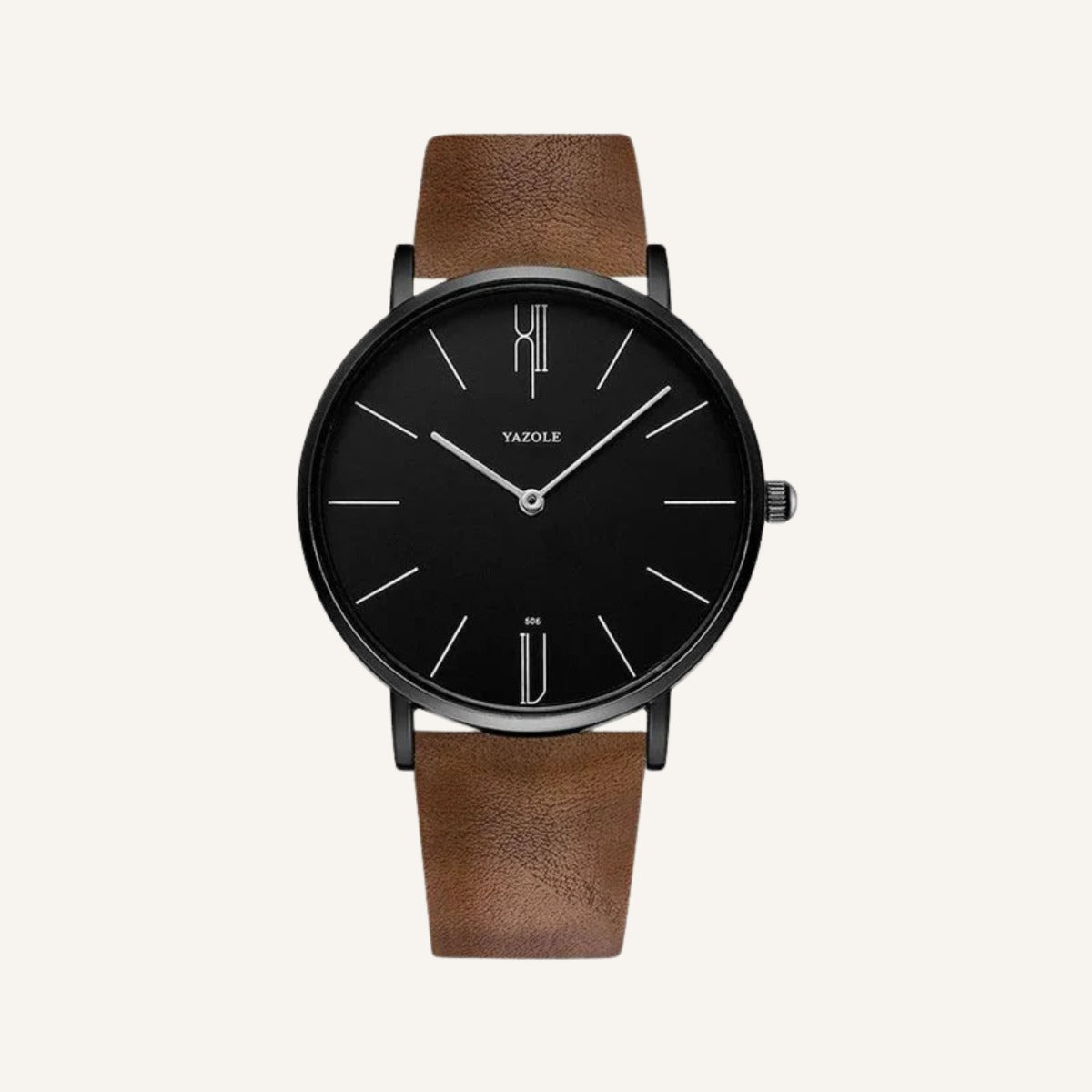 Relogio de Couro pulseira marrom Old Money Civano 