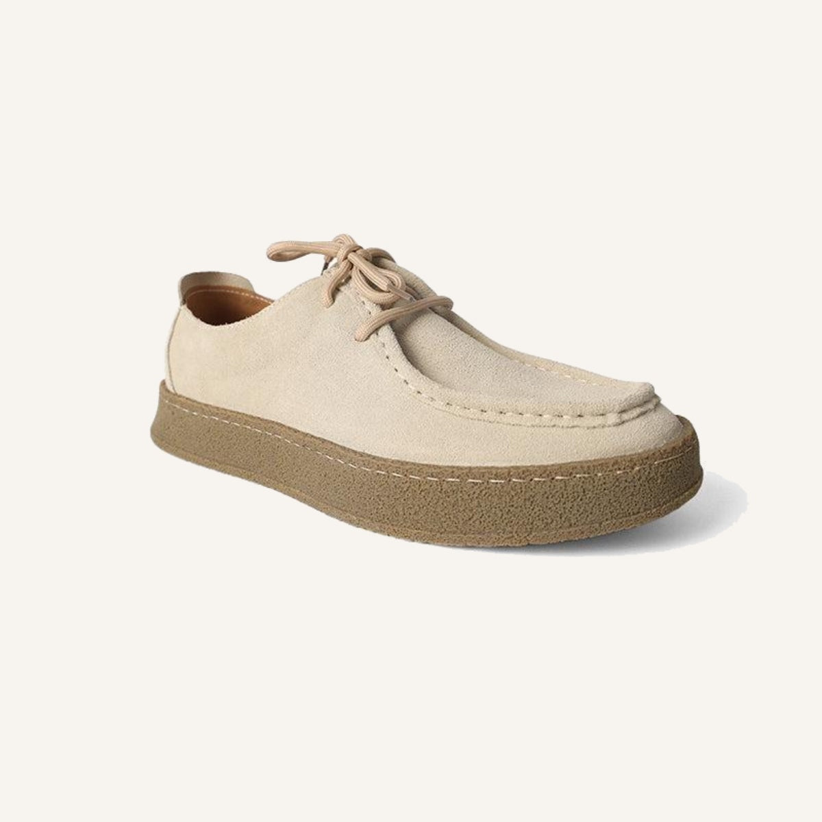 Sapato de Camurca Premium Sola Alta Craffito bege